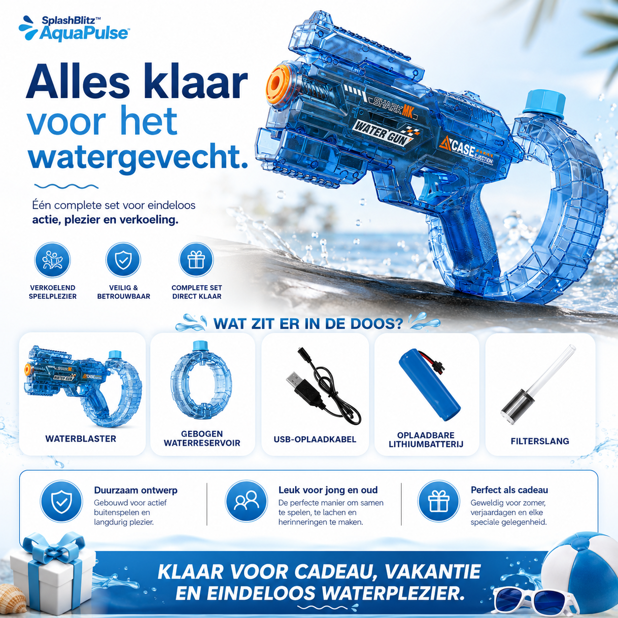 SplashBlitz™ AquaPulse Waterblaster met licht en geluid