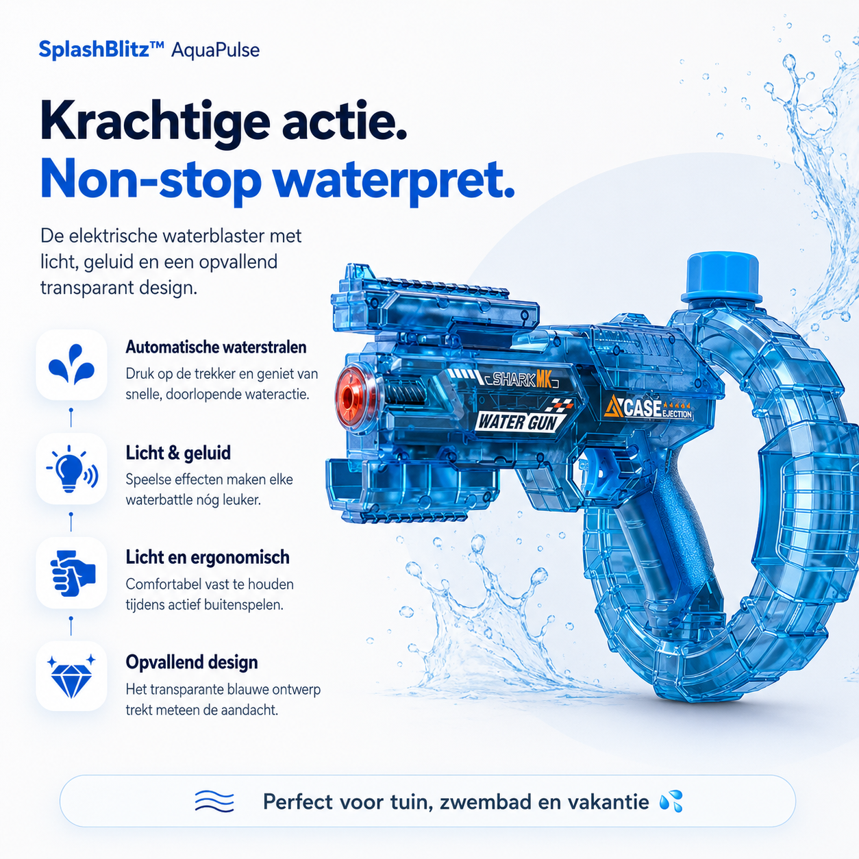 SplashBlitz™ AquaPulse Waterblaster met licht en geluid
